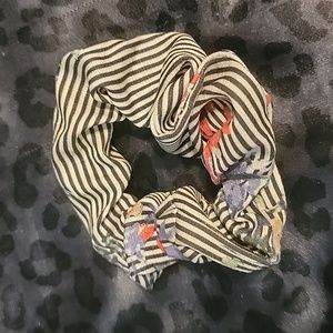 Rue21 Hair Scrunchie: Striped With Flowers